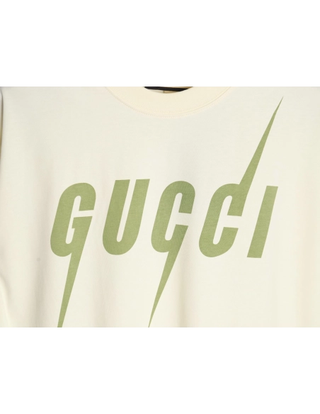 Gucci Avocado Lightning Print Short Sleeve T-shirt,Gucci