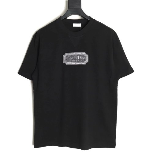 Dior Silver Logo Embroidered Short Sleeve T-Shirt TSK1,Dior