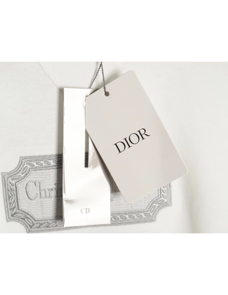 Dior Silver Logo Embroidered Short Sleeve T-Shirt,Dior