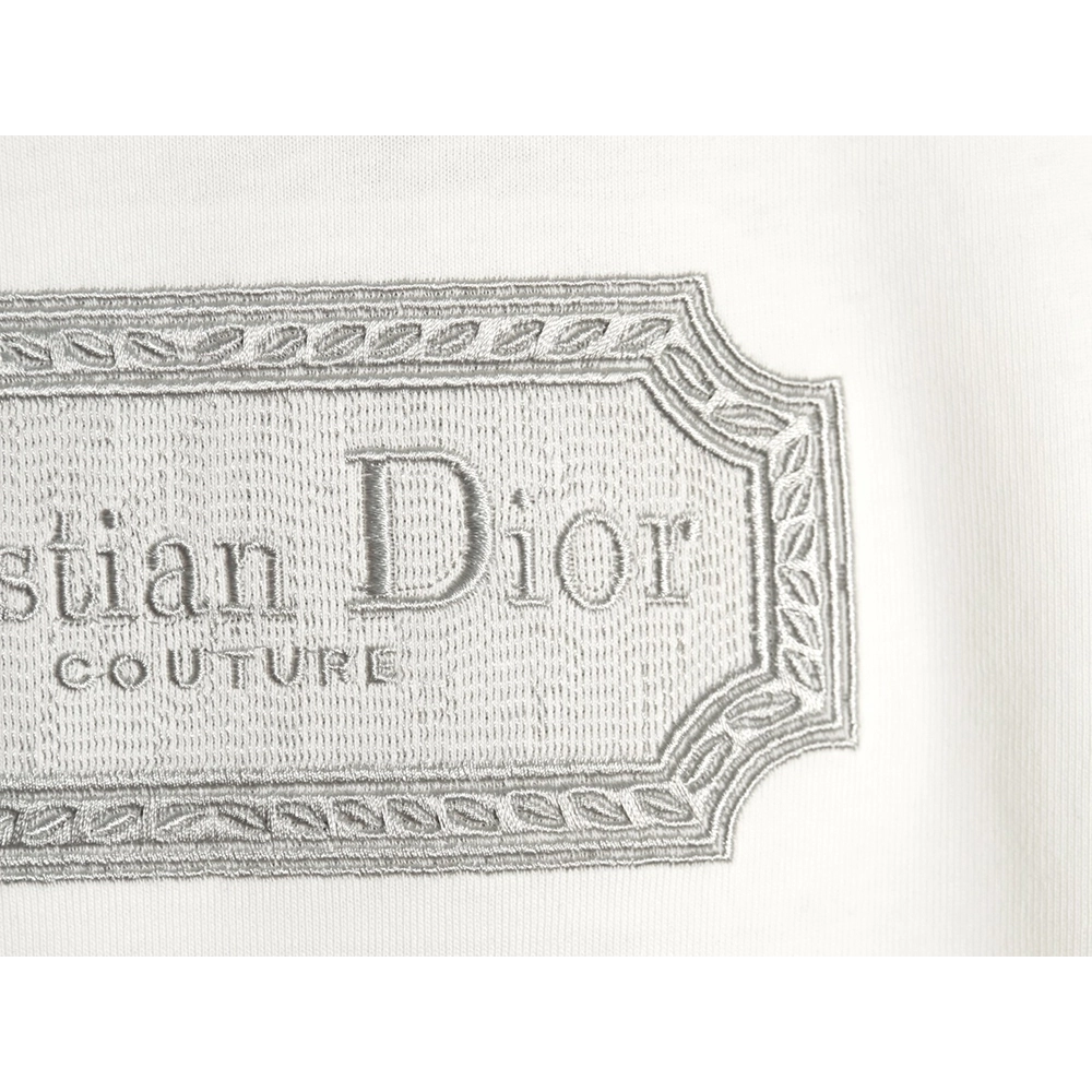 Dior Silver Logo Embroidered Short Sleeve T-Shirt,Dior