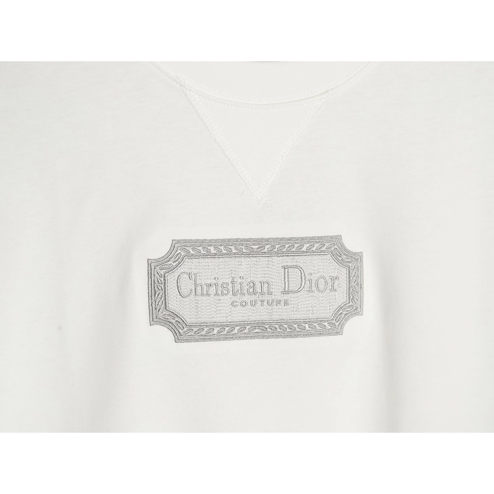 Dior Silver Logo Embroidered Short Sleeve T-Shirt,Dior