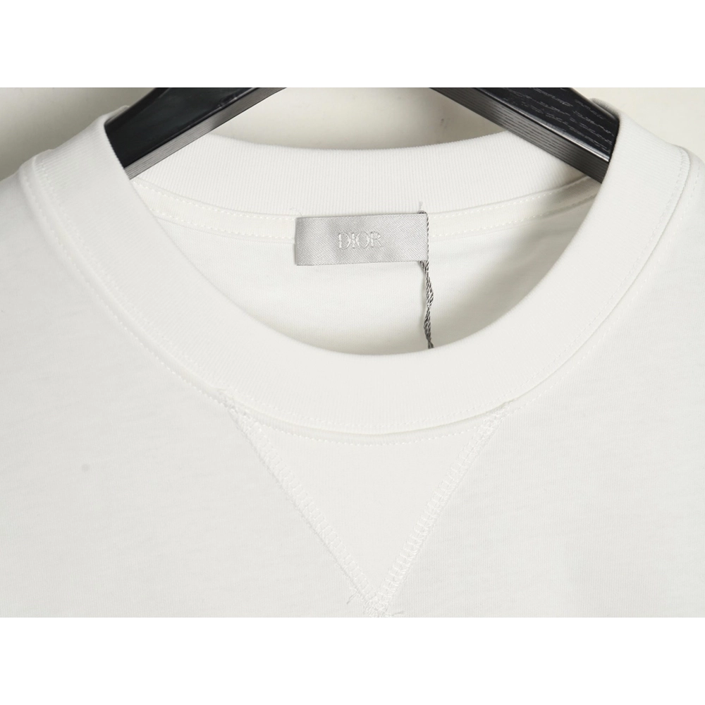 Dior Silver Logo Embroidered Short Sleeve T-Shirt,Dior