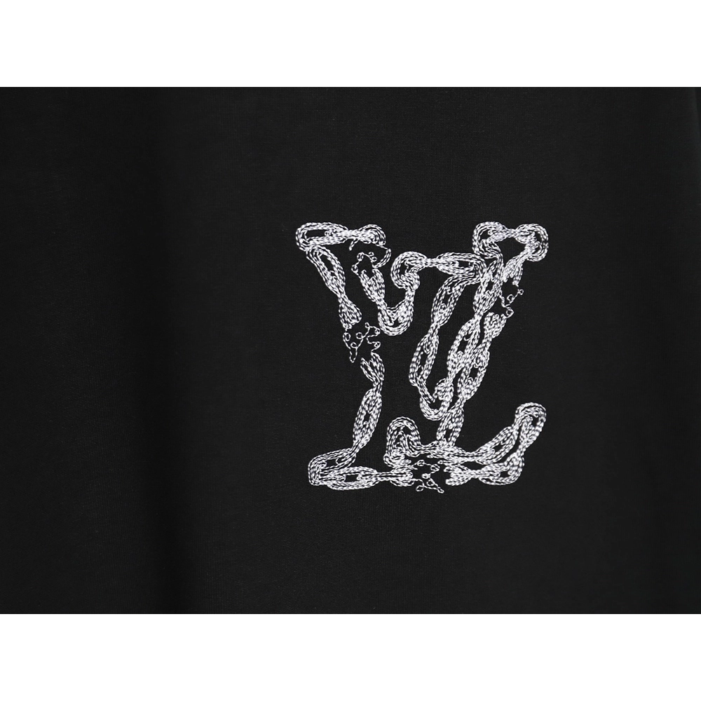 Louis Vuitton Cursive Chain Embroidered T-shirt TSK1,Louis Vuitton