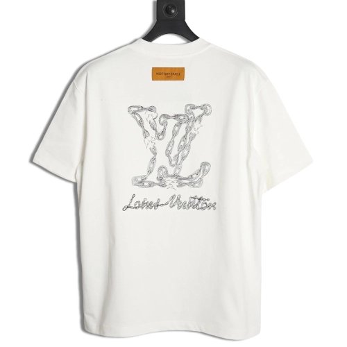 Louis Vuitton Cursive Chain Embroidered T-shirt,Louis Vuitton