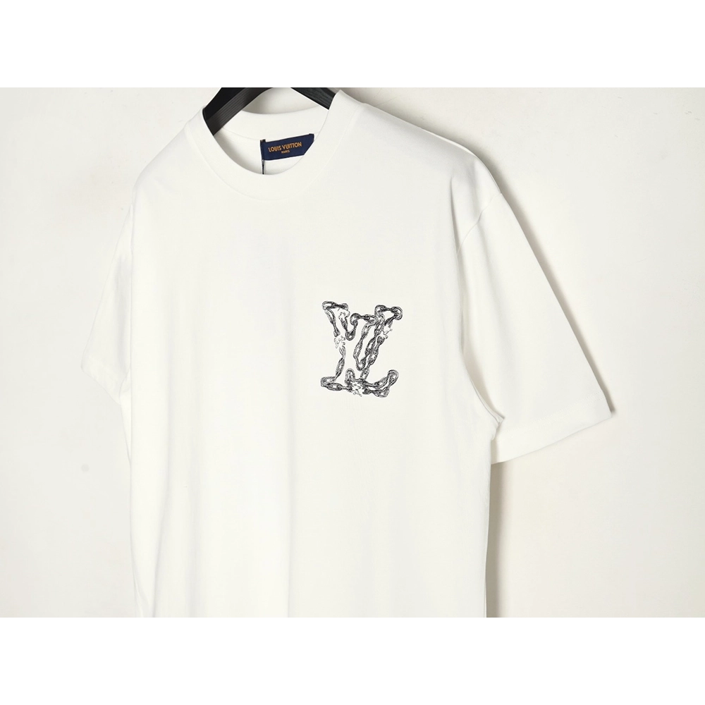 Louis Vuitton Cursive Chain Embroidered T-shirt,Louis Vuitton