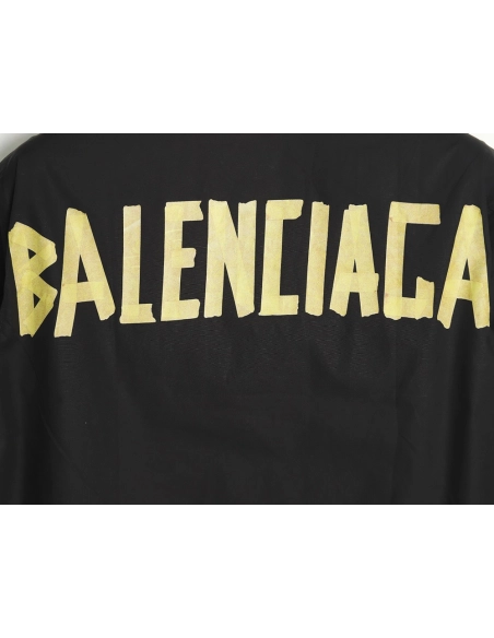 Balenciaga yellow tape print long-sleeved shirt,Balenciaga