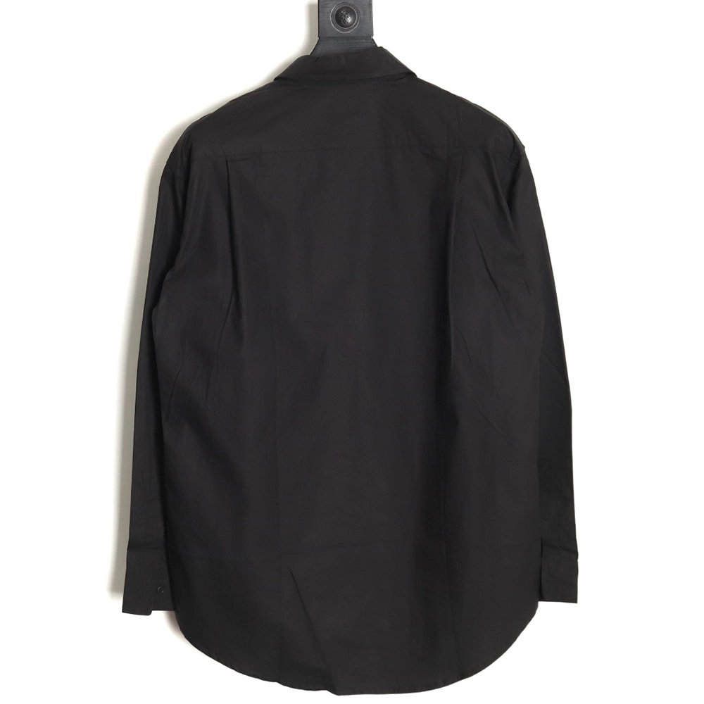 Balenciaga Neckline Lettering Embroidery Long Sleeve Shirt TSK1,Balenciaga