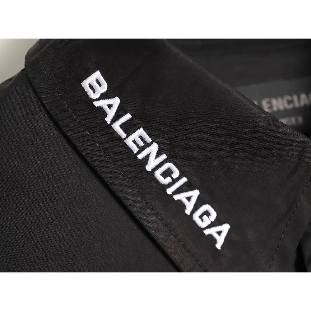 Balenciaga Neckline Lettering Embroidery Long Sleeve Shirt TSK1,Balenciaga