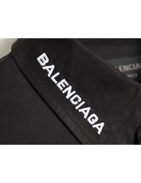 Balenciaga Neckline Lettering Embroidery Long Sleeve Shirt TSK1,Balenciaga