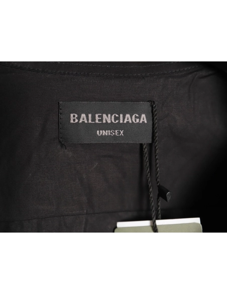 Balenciaga Neckline Lettering Embroidery Long Sleeve Shirt TSK1,Balenciaga