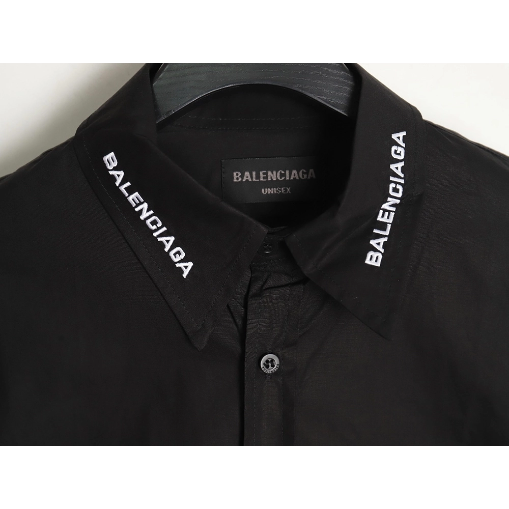 Balenciaga Neckline Lettering Embroidery Long Sleeve Shirt TSK1,Balenciaga