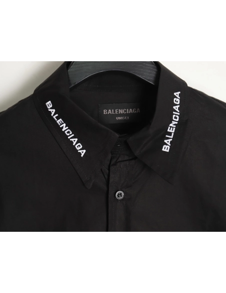 Balenciaga Neckline Lettering Embroidery Long Sleeve Shirt TSK1,Balenciaga