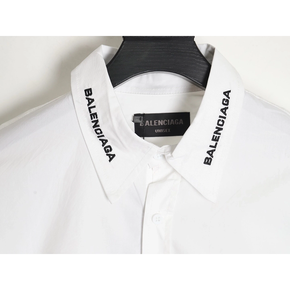Balenciaga Neckline Lettering Embroidery Long Sleeve Shirt,Balenciaga