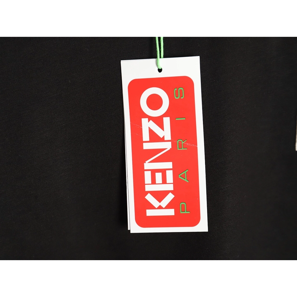 Kenzo black label white embroidered letter short sleeve T-shirt,Kenzo