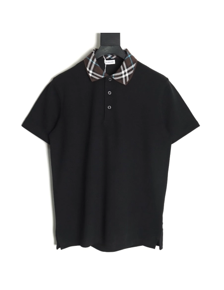 Burberry Check Collar Short Sleeve POLO Shirt TSK1,Burberry