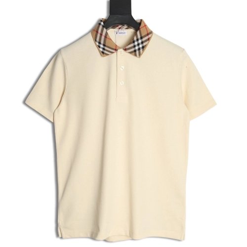 Burberry Check Collar Short Sleeve POLO Shirt,Burberry