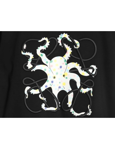 Loewe Octopus print and Anagram embroidered short-sleeved T-shirt TSK1,Loewe