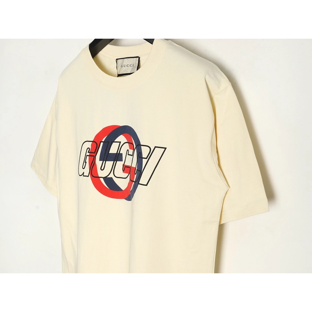 Gucci Double G interlocking logo foam print short-sleeved T-shirt,Gucci