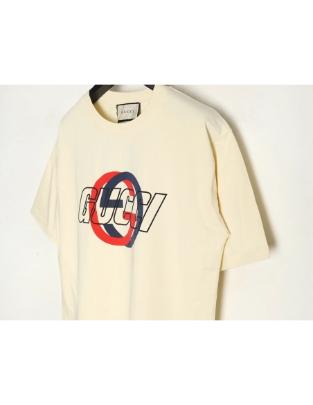 Gucci Double G interlocking logo foam print short-sleeved T-shirt,Gucci