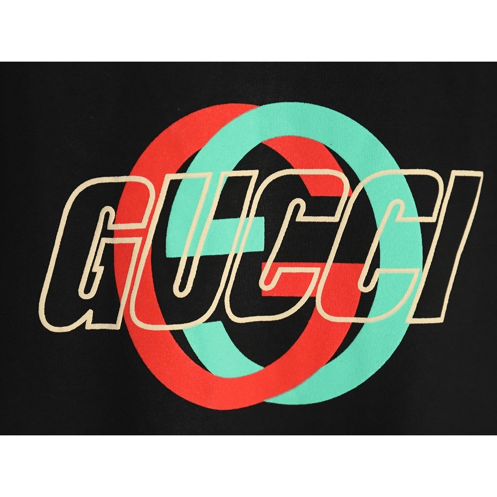 Gucci Double G interlocking logo foam print short-sleeved T-shirt TSK1,Gucci