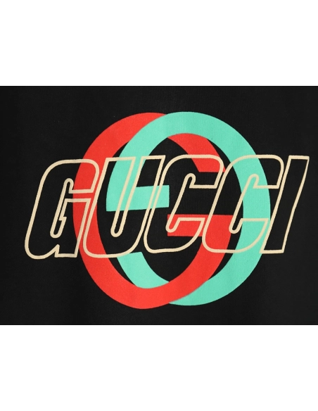 Gucci Double G interlocking logo foam print short-sleeved T-shirt TSK1,Gucci