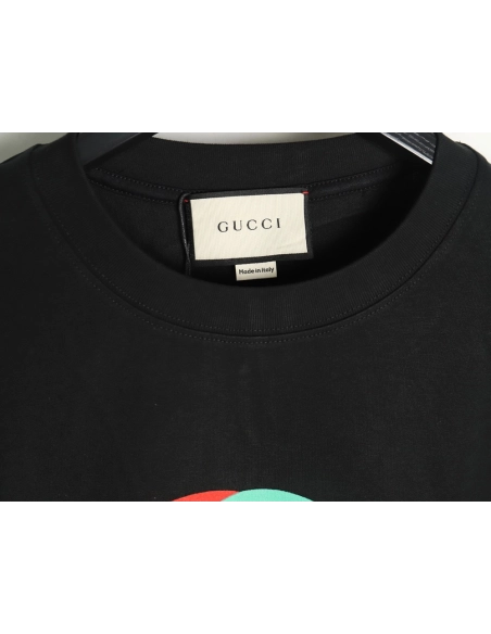 Gucci Double G interlocking logo foam print short-sleeved T-shirt TSK1,Gucci