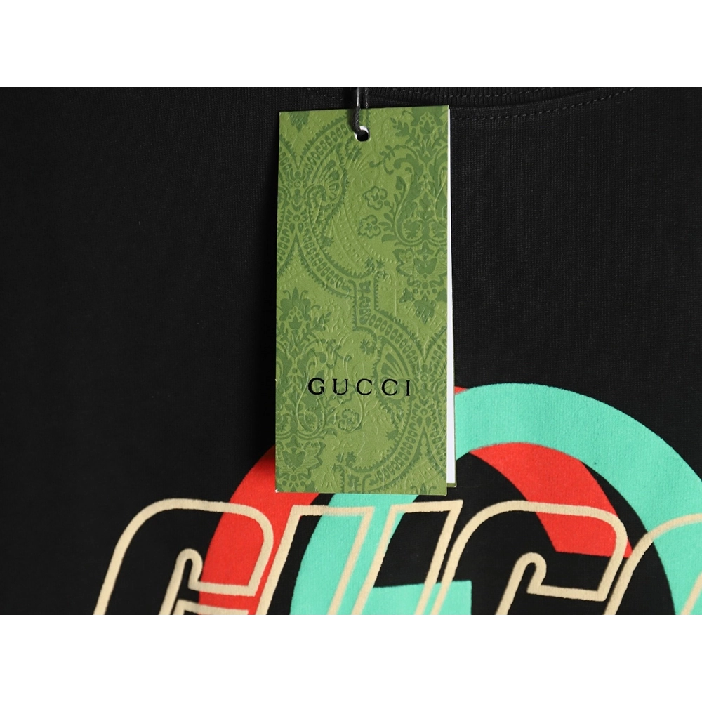 Gucci Double G interlocking logo foam print short-sleeved T-shirt TSK1,Gucci