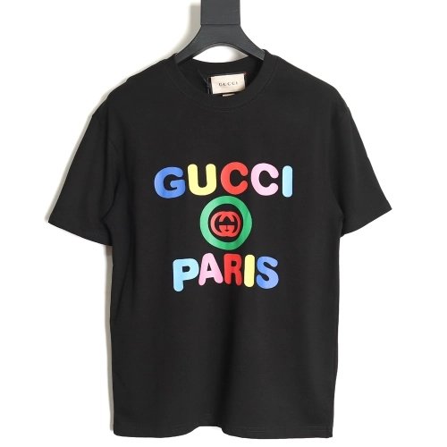 Gucci rainbow lettering short sleeves,Gucci