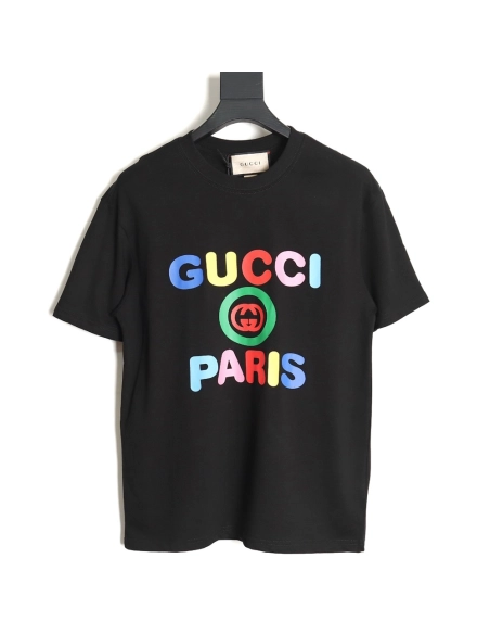 Gucci rainbow lettering short sleeves,Gucci