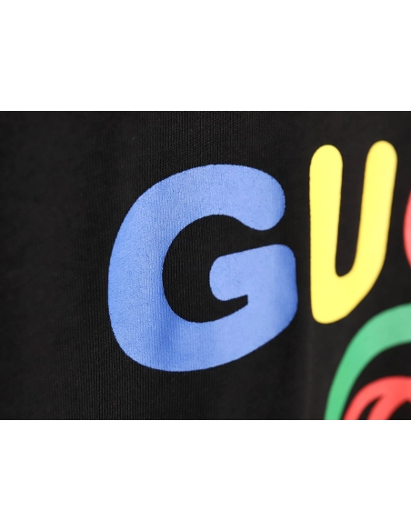 Gucci rainbow lettering short sleeves,Gucci