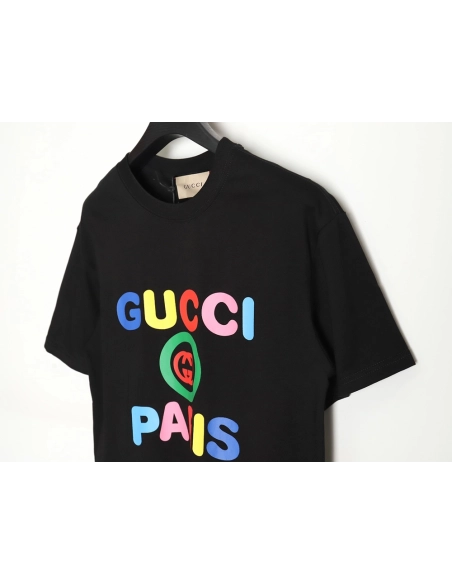 Gucci rainbow lettering short sleeves,Gucci