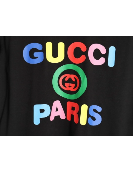 Gucci rainbow lettering short sleeves,Gucci