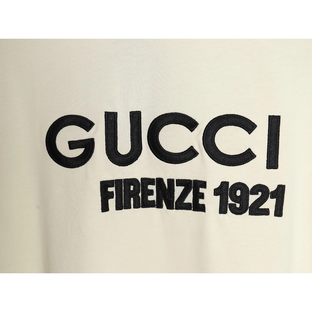 Gucci classic 1921 letter embroidered logo pattern short sleeve,Gucci