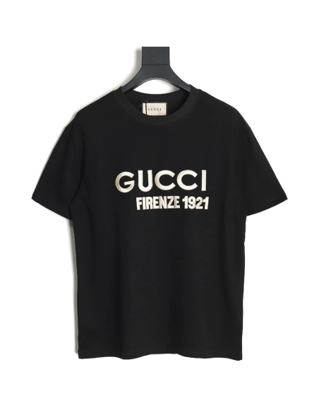 Gucci classic 1921 letter embroidered logo pattern short sleeve TSK1,Gucci
