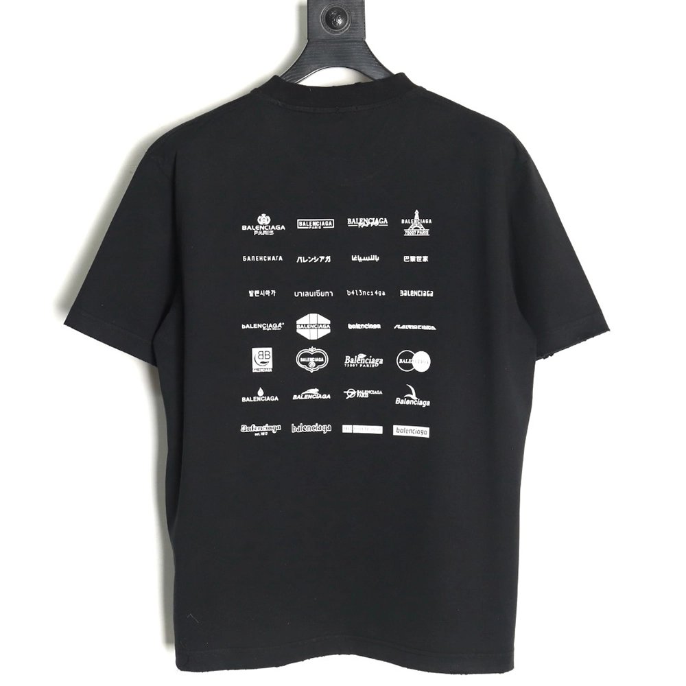 Balenciaga multilingual print short-sleeved T-shirt TSK1,Balenciaga