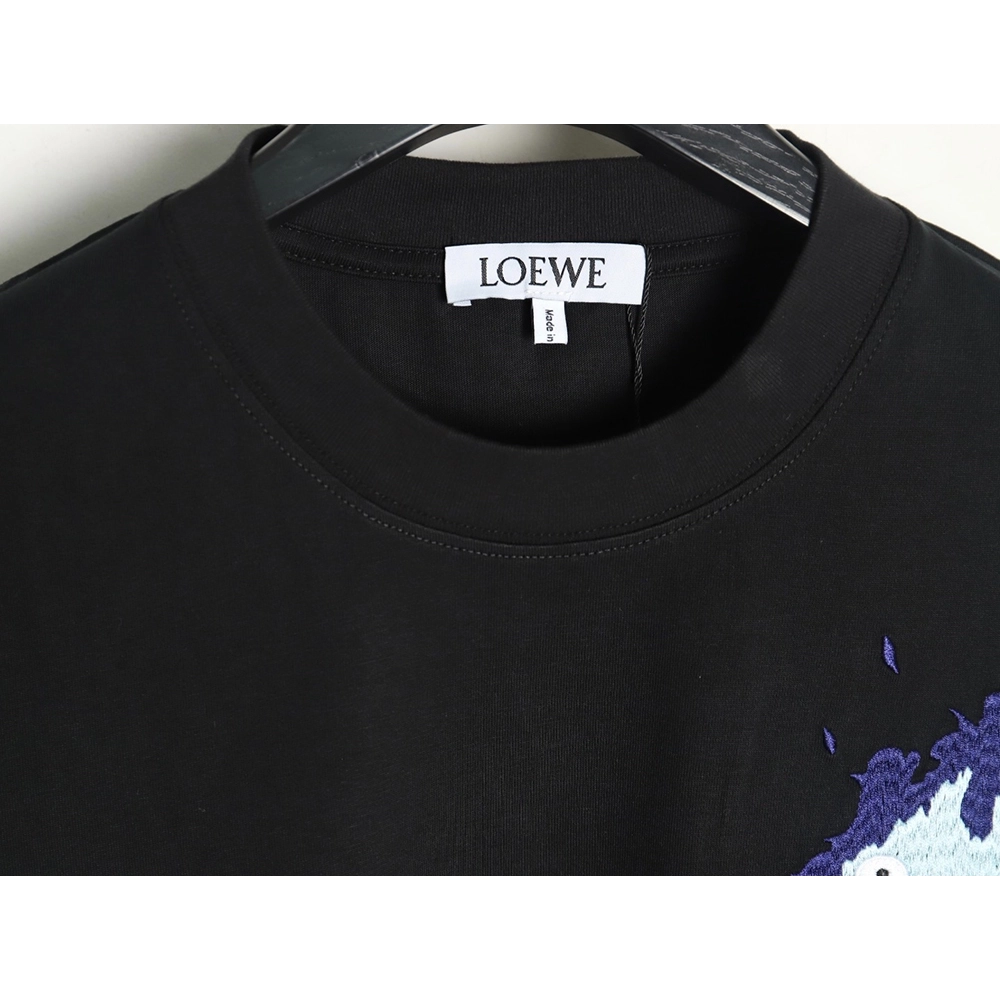 Loewe &amp; Hals Moving Castle Joint Pocket Flame Embroidered Short Sleeve T-shirt TSK1,Loewe