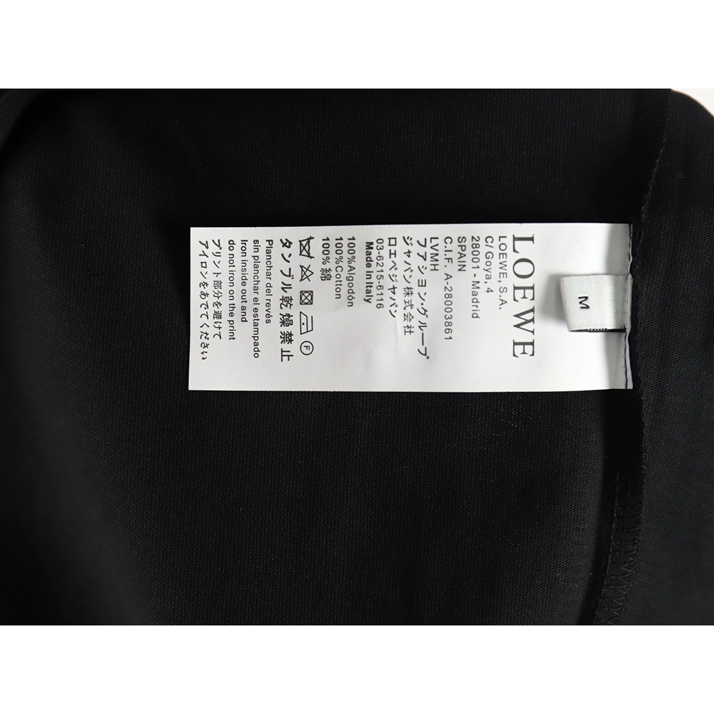 Loewe &amp; Hals Moving Castle Joint Pocket Flame Embroidered Short Sleeve T-shirt TSK1,Loewe