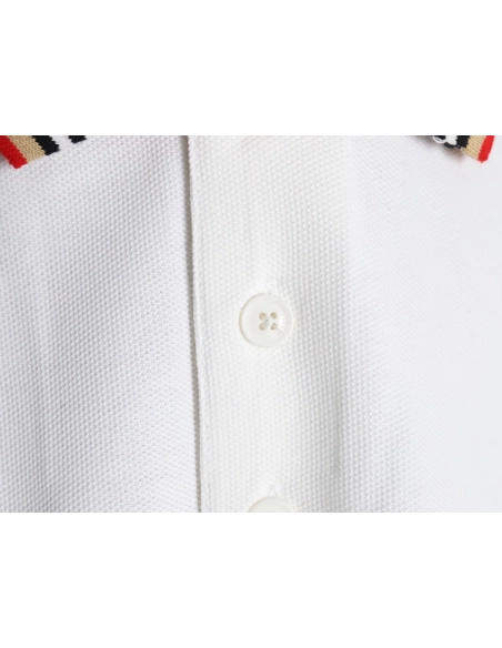 Burberry Classic Collar Stripe Logo Embroidered Short Sleeve Polo Shirt,Burberry