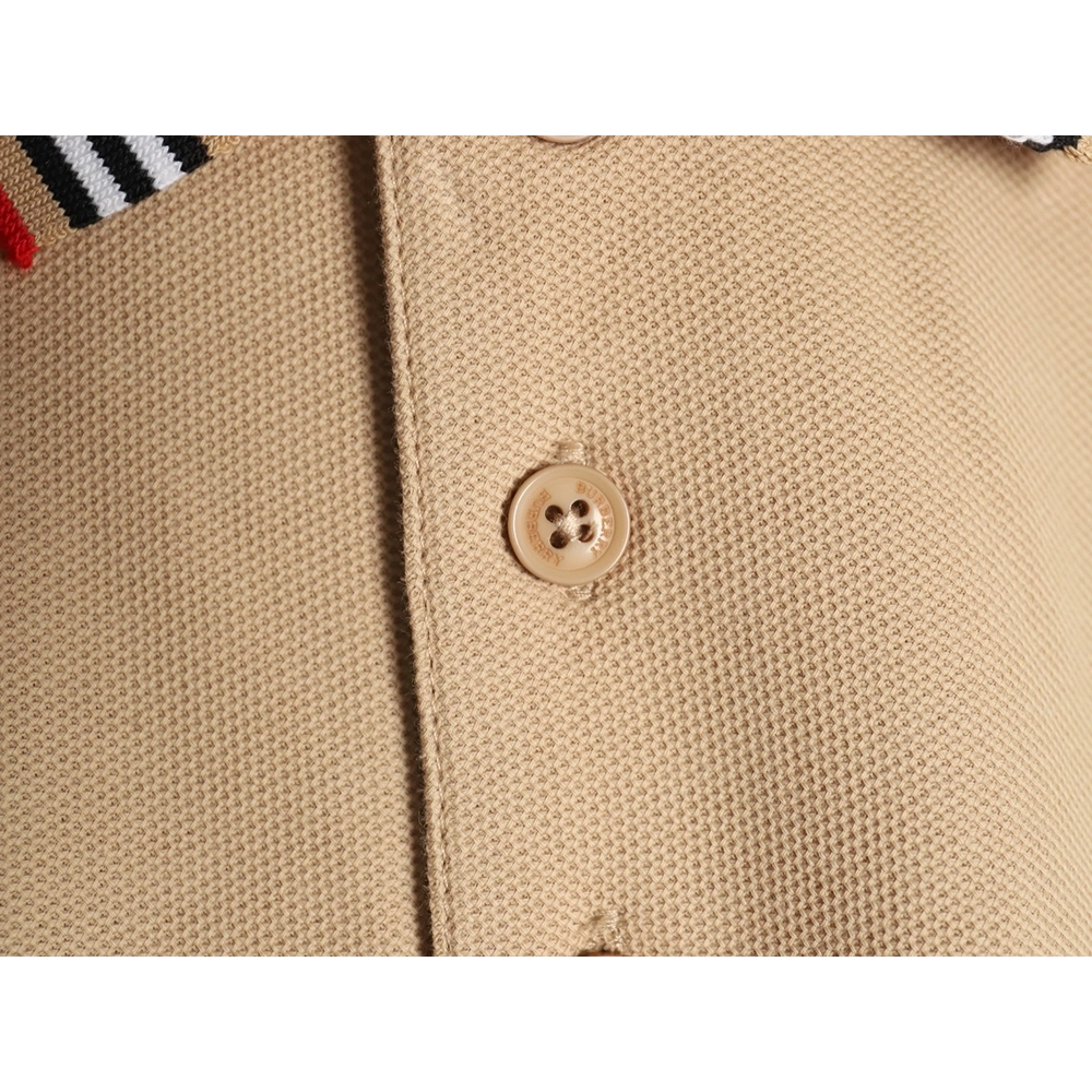 Burberry Classic Collar Stripe Logo Embroidered Short Sleeve Polo Shirt TSK1,Burberry