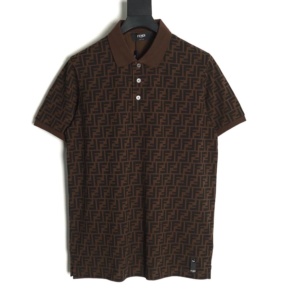 Fendi Double F full print short-sleeved POLO shirt,Fendi