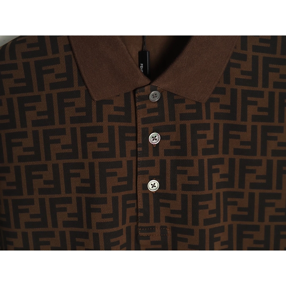 Fendi Double F full print short-sleeved POLO shirt,Fendi