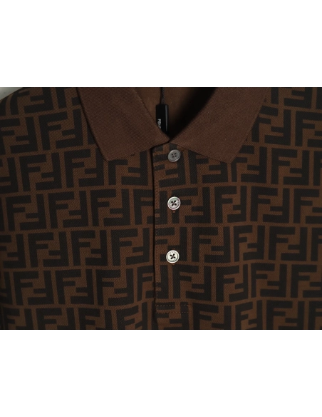Fendi Double F full print short-sleeved POLO shirt,Fendi