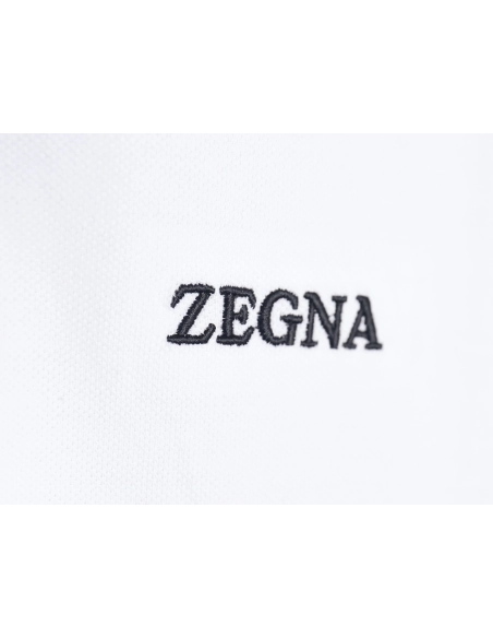 Zegna classic chest letter embroidered polo shirt,Zegna