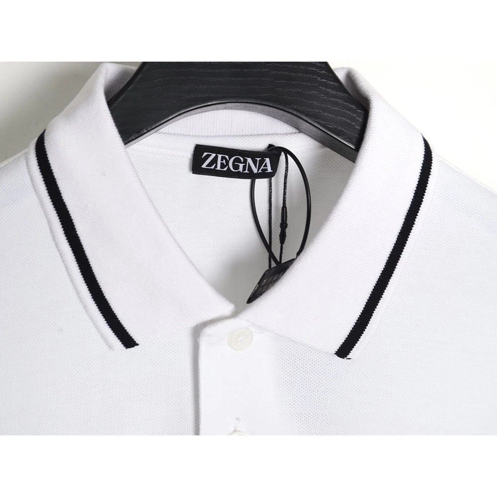 Zegna classic chest letter embroidered polo shirt,Zegna