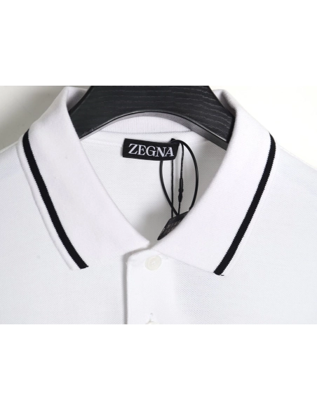 Zegna classic chest letter embroidered polo shirt,Zegna