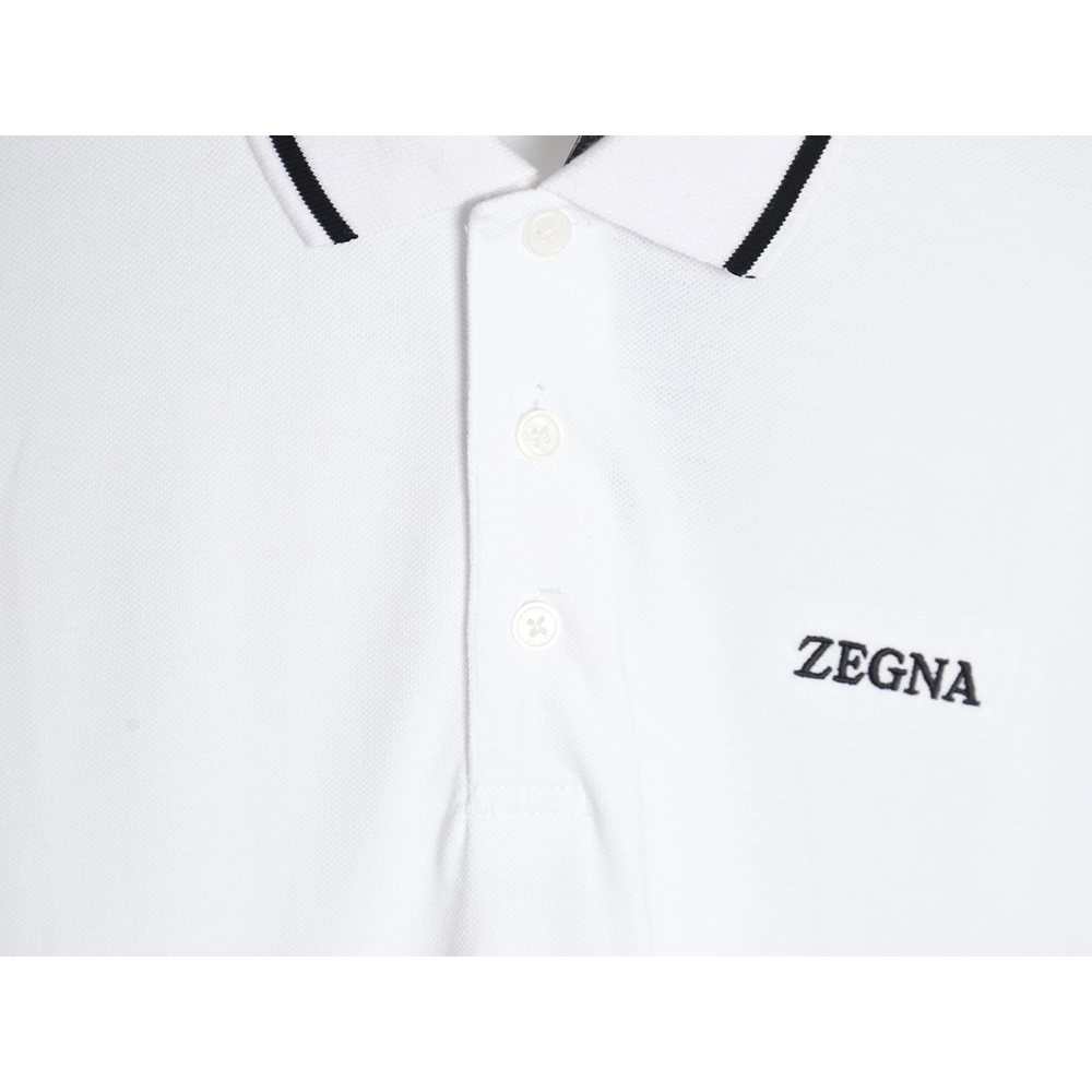 Zegna classic chest letter embroidered polo shirt,Zegna