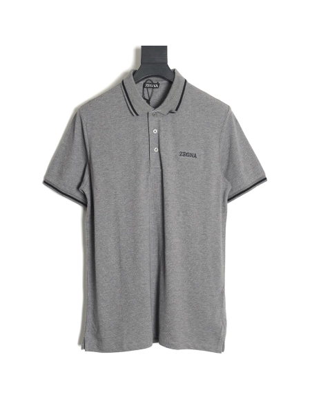 Zegna classic chest letter embroidered polo shirt TSK1,Zegna