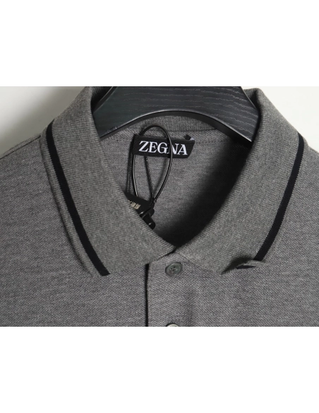 Zegna classic chest letter embroidered polo shirt TSK1,Zegna