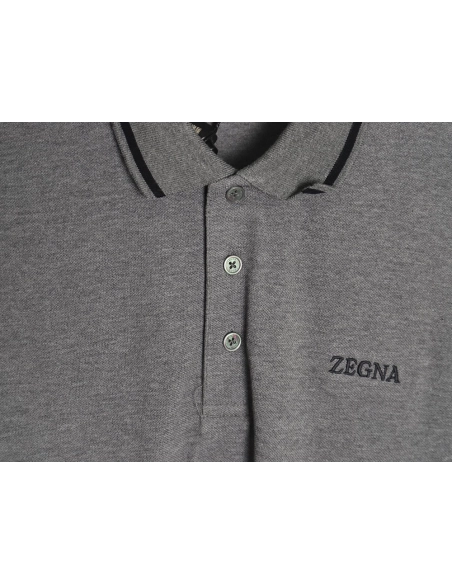 Zegna classic chest letter embroidered polo shirt TSK1,Zegna