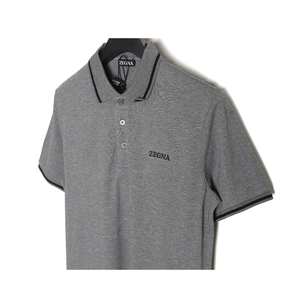 Zegna classic chest letter embroidered polo shirt TSK1,Zegna
